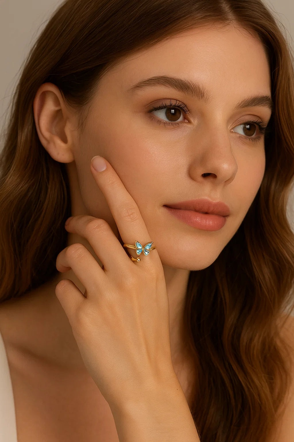 Blue Flutter Butterfly Ring