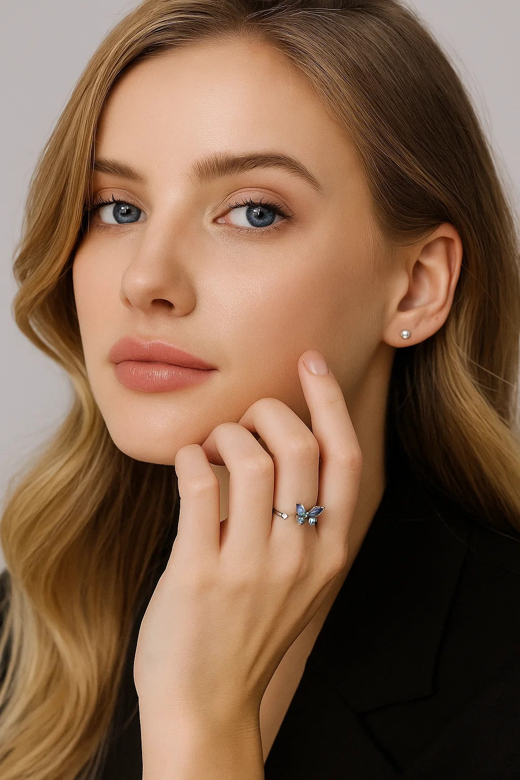 Blue Flutter Butterfly Ring