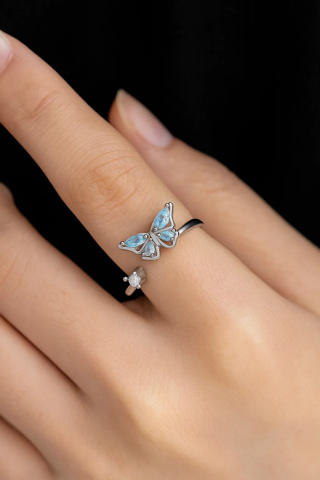 Blue Flutter Butterfly Ring